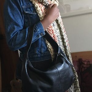 Black leather bag